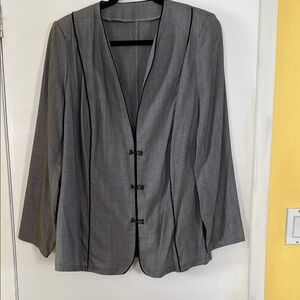 Gray Blazer with Black Trim
